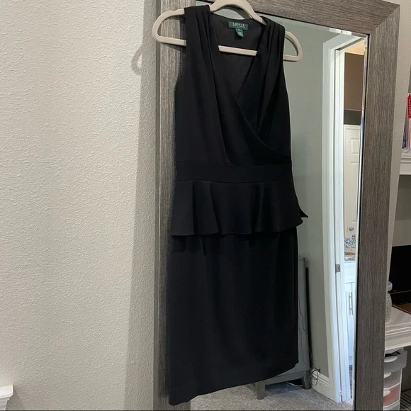 ralph lauren peplum dress Lauren Ralph Lauren | Dresses | Lauren Ralph Lauren Black Size 4 Peplum  Style Dress